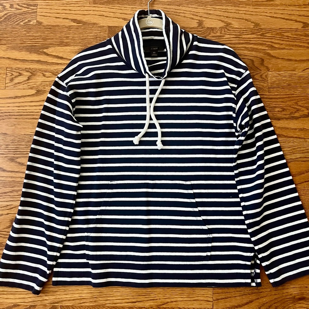 J. Crew Navy and White Striped Pullover
